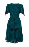 Hell Bunny Venom Mid Dress in Dark Green detail back