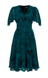 Hell Bunny Venom Mid Dress in Dark Green detail