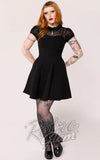 Hell Bunny Viola Dress With Spiderweb Mesh