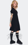 Jawbreaker Black Jacquard Mini Babydoll Dress 90s