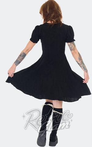 Jawbreaker Black Jacquard Mini Babydoll Dress back