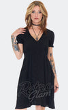Jawbreaker Black Jacquard Mini Babydoll Dress detail