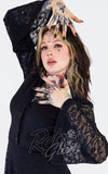 Jawbreaker Black Lace Bell Sleeve Midi Dress detail