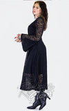 Jawbreaker Black Lace Bell Sleeve Midi Dress side

