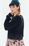 Jawbreaker White Rose Embroidered Oversized Cardigan back