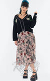 Jawbreaker White Rose Embroidered Oversized Cardigan model