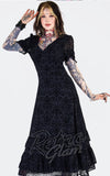 Jawbreaker Devore Ruffle Hem Maxi Dress in Black detail