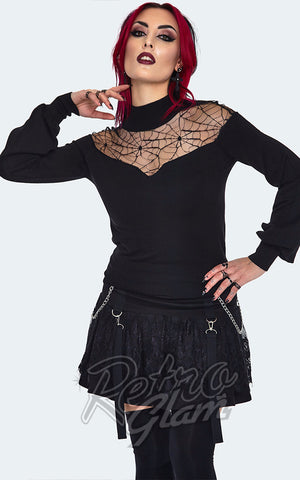 Jawbreaker Spiderweb Lace Black Sweater