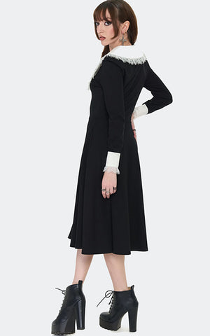 Jawbreaker Oversized Collar Dress with Lace Trim side