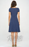 LA Soul Navy Polka Dot Peasant Dress back