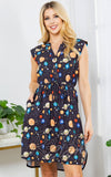 LA Soul Tie Waist Tunic Dress in Planets Print solar system