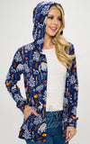 LA Soul Hoodie in Raccoon & Friends Print navy