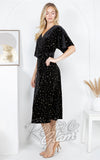 LA Soul Golden Moon Star Velvet Wrap Dress in side