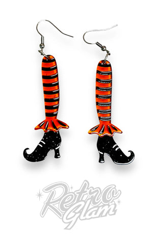 Lipstick & Chrome Orange Bewitching Booties Earrings