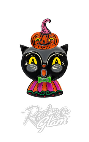 Lipstick & Chrome Black Cat & Kinny Brooch