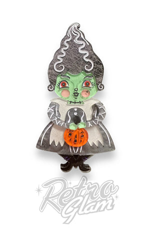 Lipstick & Chrome Bride Of Frankenstop Brooch