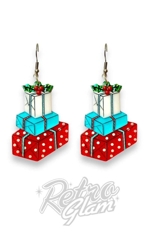 Lipstick & Chrome Christmas Happy Mail Earrings
