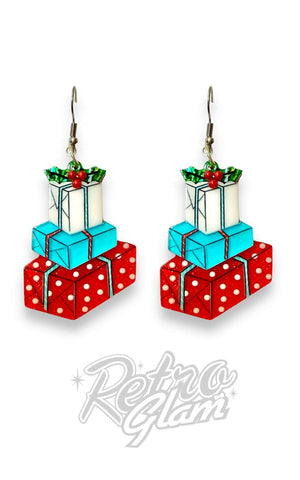 Lipstick & Chrome Christmas Happy Mail Earrings