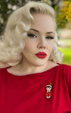 Lipstick & Chrome Merry Mischief Elf Brooch pinup