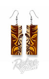 Lipstick & Chrome Tiki Totem Earrings