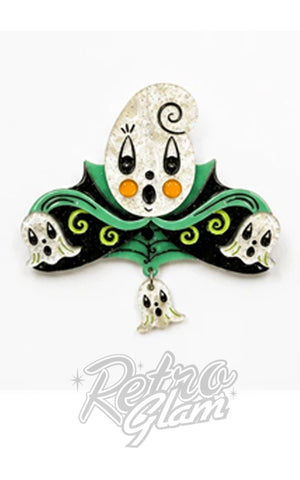 Lipstick & Chrome Garden Gus Ghostie Bells Brooch - Pre-Order