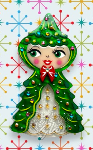 Lipstick & Chrome Holly Howard Christmas Tree Girl 50s
