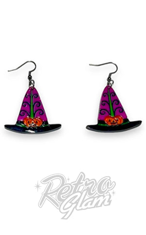 Lipstick & Chrome Hagatha's Hat Earrings