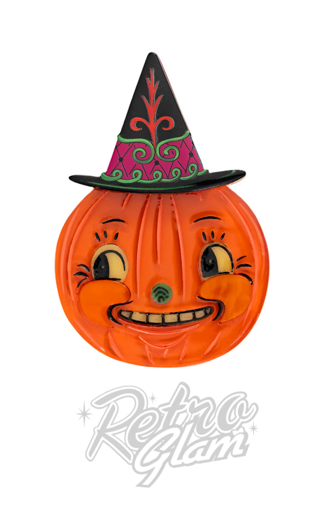 Lipstick & Chrome Hocus Pocus Pumpkin Brooch