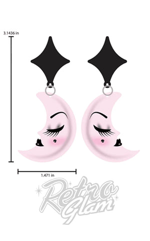Lipstick & Chrome Lil Luna Lullaby Earrings moon