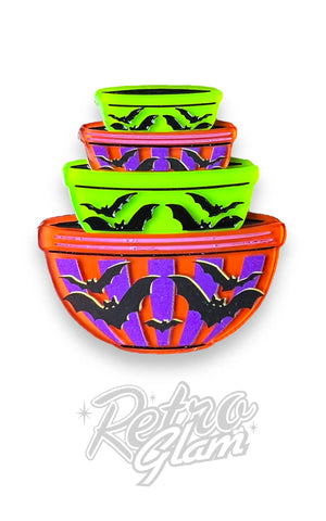 Lipstick & Chrome Menacing Mixers Halloween Bowls Brooch