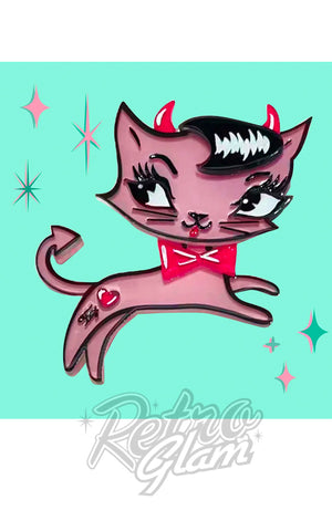 Lipstick & Chrome X Miss Fluff Bad Kitty Brooch