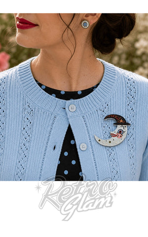 Lipstick & Chrome Witchy Crescent Moonhilda Brooch