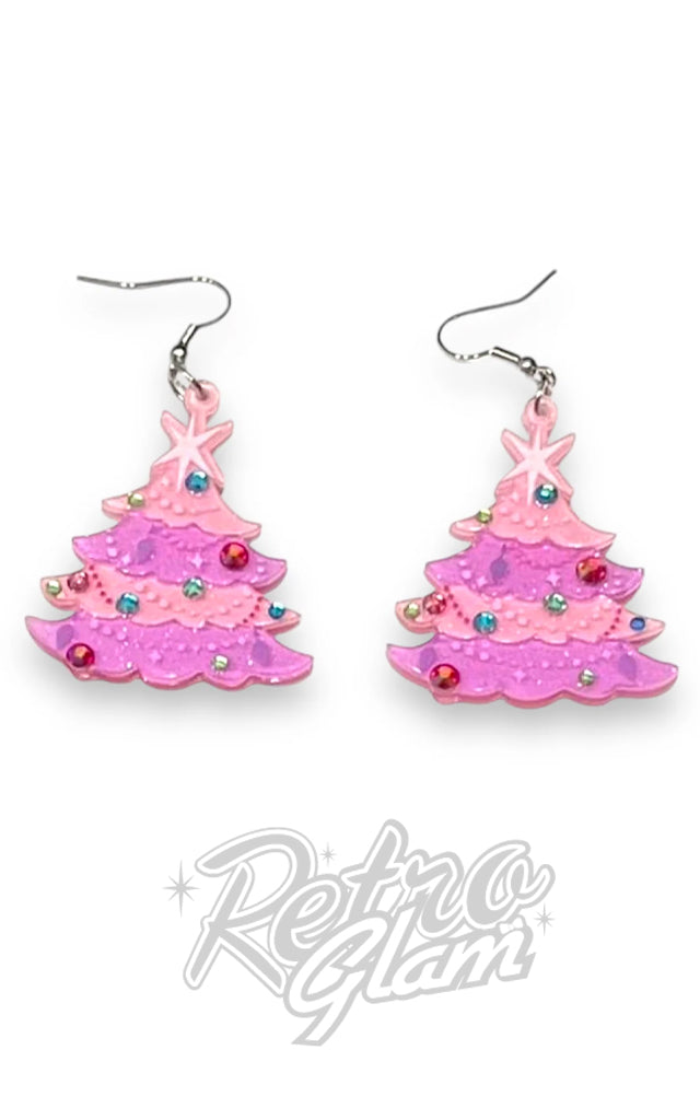 Lipstick & Chrome Oh Pinkmas Tree Drop Earrings