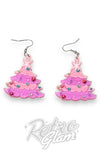 Lipstick & Chrome Oh Pinkmas Tree Drop Earrings