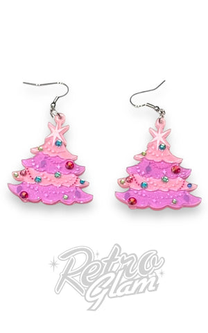 Lipstick & Chrome Oh Pinkmas Tree Drop Earrings