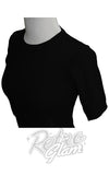 Mak Basic 1/2 Sleeve Pullover Sweater in Black detail