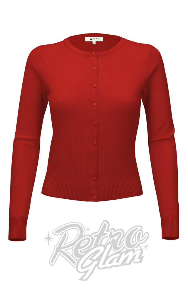 Mak Long Sleeved Cardigan in Red - S-L