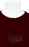 Mak Long Sleeved Cardigan in Burgundy neck