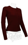 Mak Long Sleeved Cardigan in Burgundy pinup