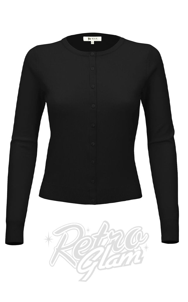Mak Long Sleeved Cardigan in Black - S-L