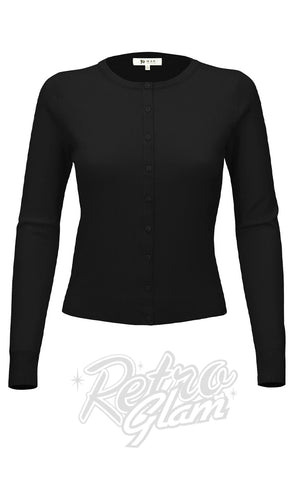 Mak Long Sleeved Cardigan in Black