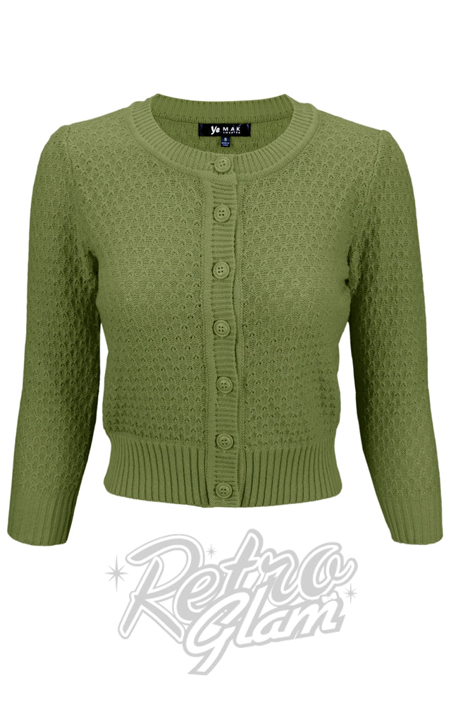 Mak Textured Cardigan in Sage Green - L left only