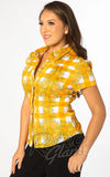 Miss Lulo Ayla Shirt in Orange Gingham side