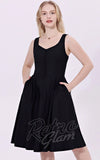 Miss Lulo Heidi Swing Dress in Black pinup