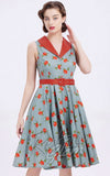 Miss Lulo Jani Dress in Sage with Roses detail