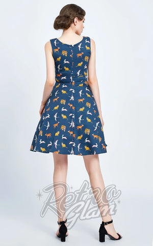 Miss Lulo Kerry Dress in Animals Print back