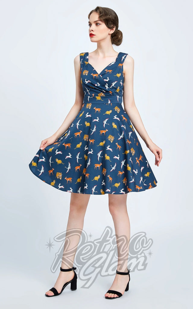 Miss Lulo Kerry Dress in Animals Print