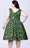 Miss Lulo Lily Dress in Fairytale Holiday Print curvy back