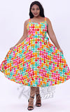 Miss Lulo Lori Dress in Watercolor Polka Dots plus size