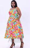 Miss Lulo Lori Dress in Watercolor Polka Dots plus size back